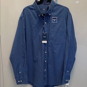 Izod Men's Navy and Black Plaid Shirt